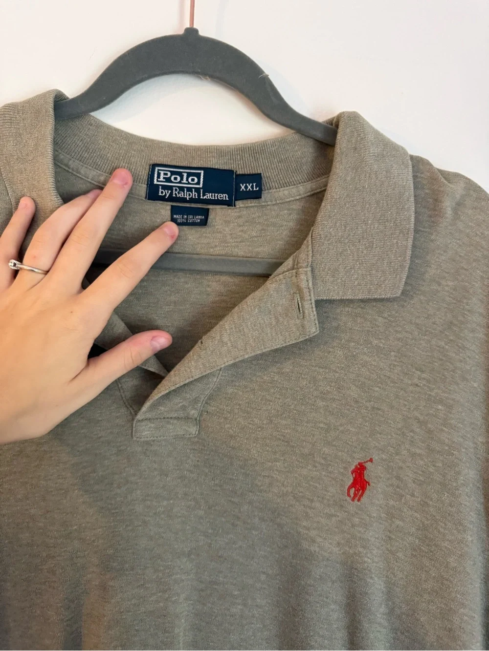 XXL Polo Ralph Lauren olive green collared short sleeve polo shirt: casual